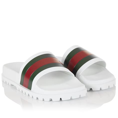 men's white gucci slides|men gucci slides on sale.